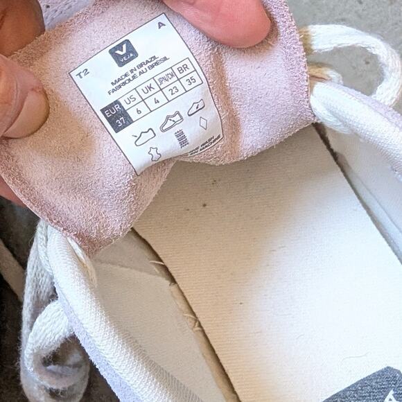 VEJA V-10 Lavander Leather Suede Barbicore Low Top Sneakers, size EU 37/US 6 - Picture 7 of 9